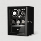 Castellan handmade wood watch winder cabinet, three-quarter view