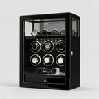 Thalorn fingerprint-lock watch winder for 6 watches, three-quarter view
