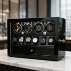 Brennic watch showcase on a marble console table