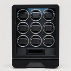 Ombrance 9-slot automatic watch winder display cabinet, straight-on front view
