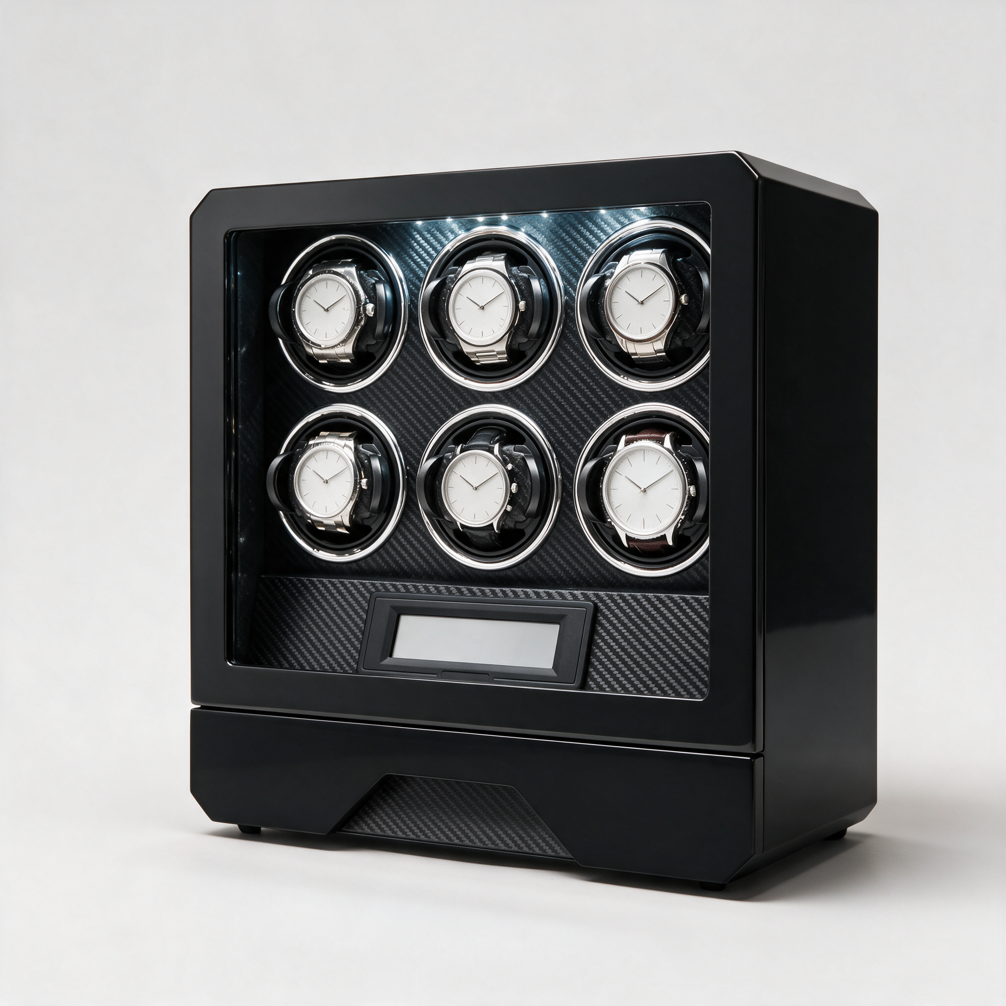Halveth 6-watch winder cabinet - three-quarter angle view