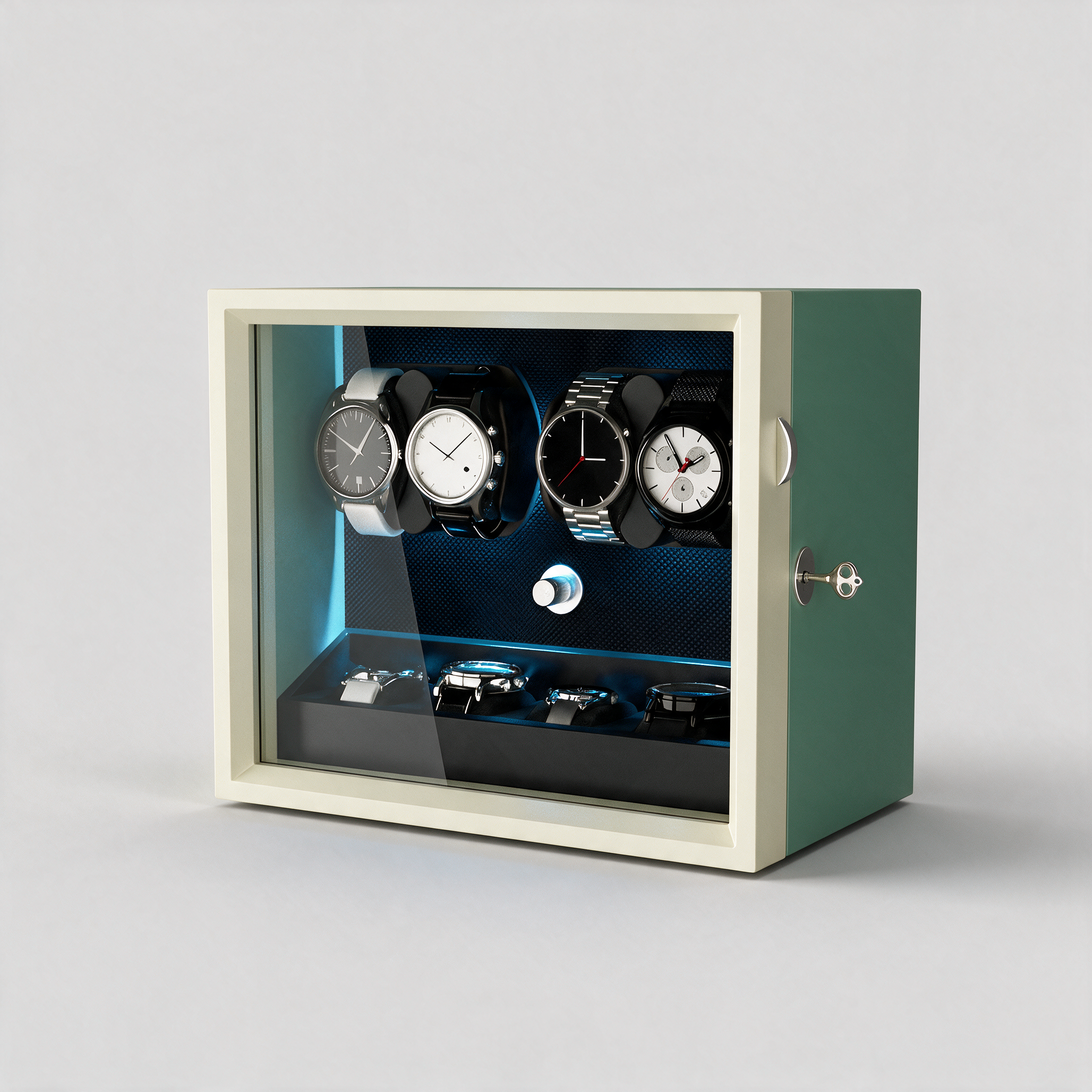Vaelor 4+4 watch winder - Silky Green