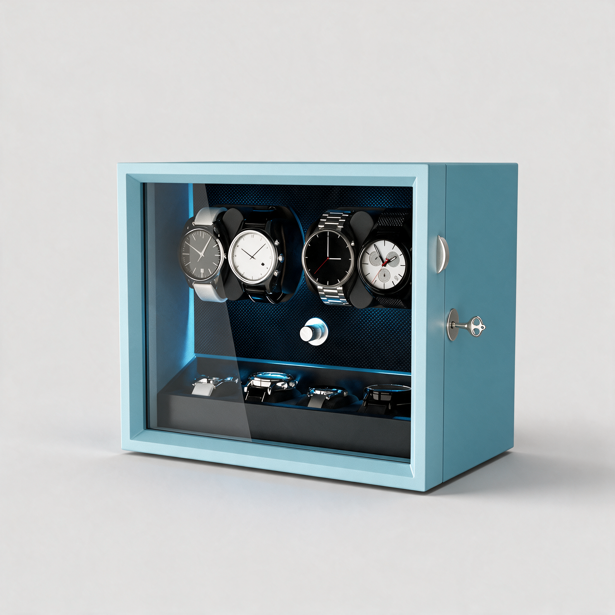 Vaelor 4+4 watch winder - Silky Blue