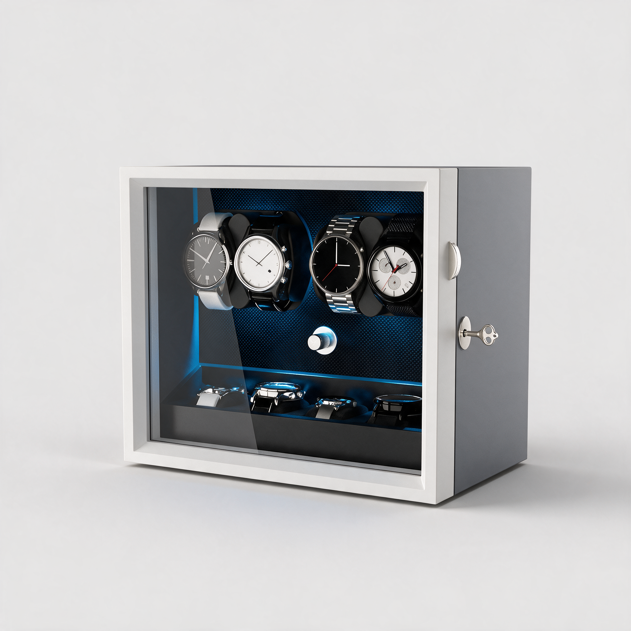 Vaelor 4+4 watch winder - Silky Grey White