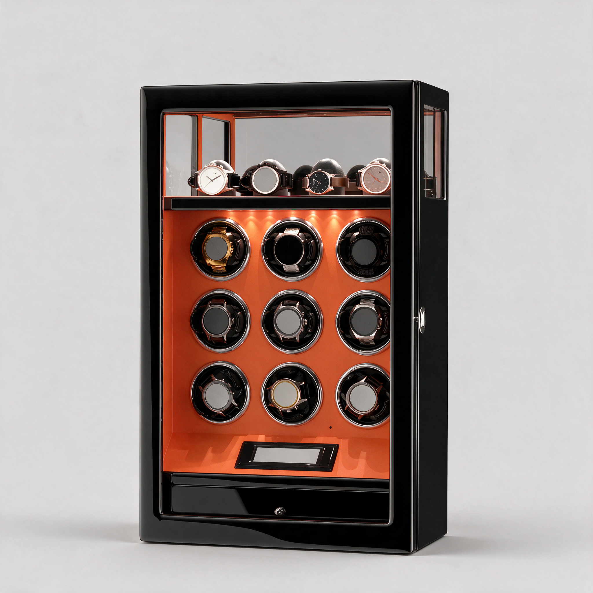 Ashgrove fingerprint watch winder - Orange