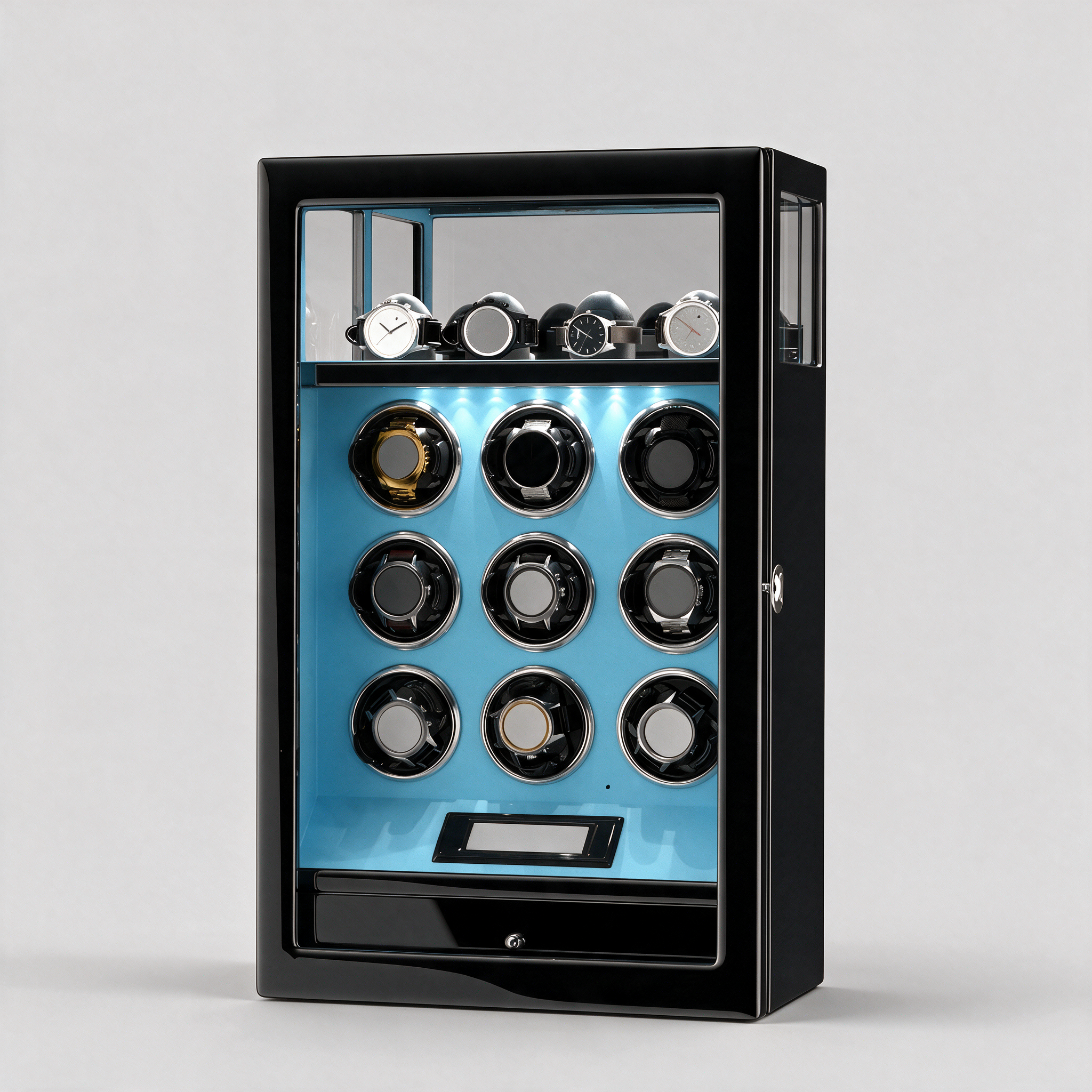 Ashgrove fingerprint watch winder - Blue