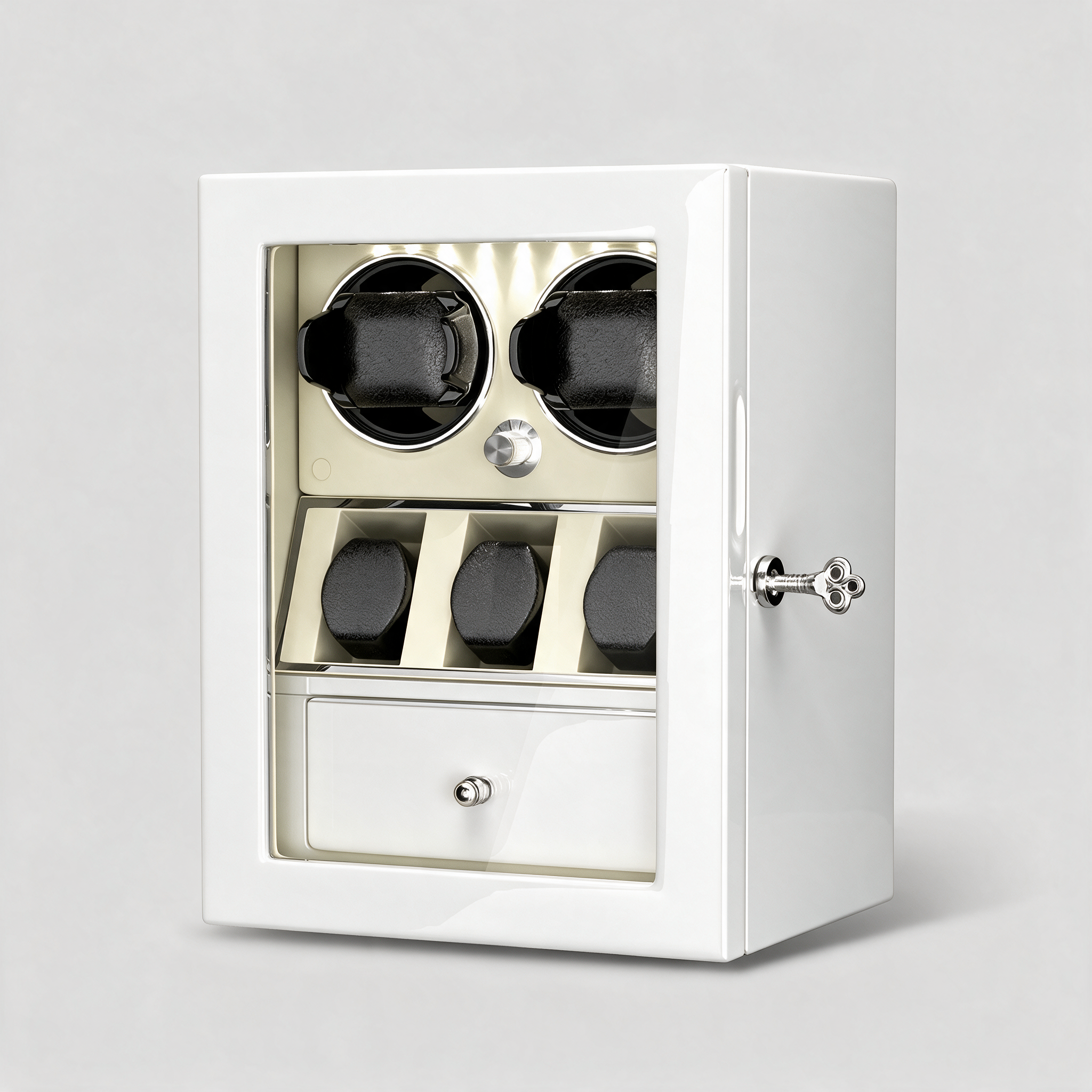 Castellan watch winder cabinet - White
