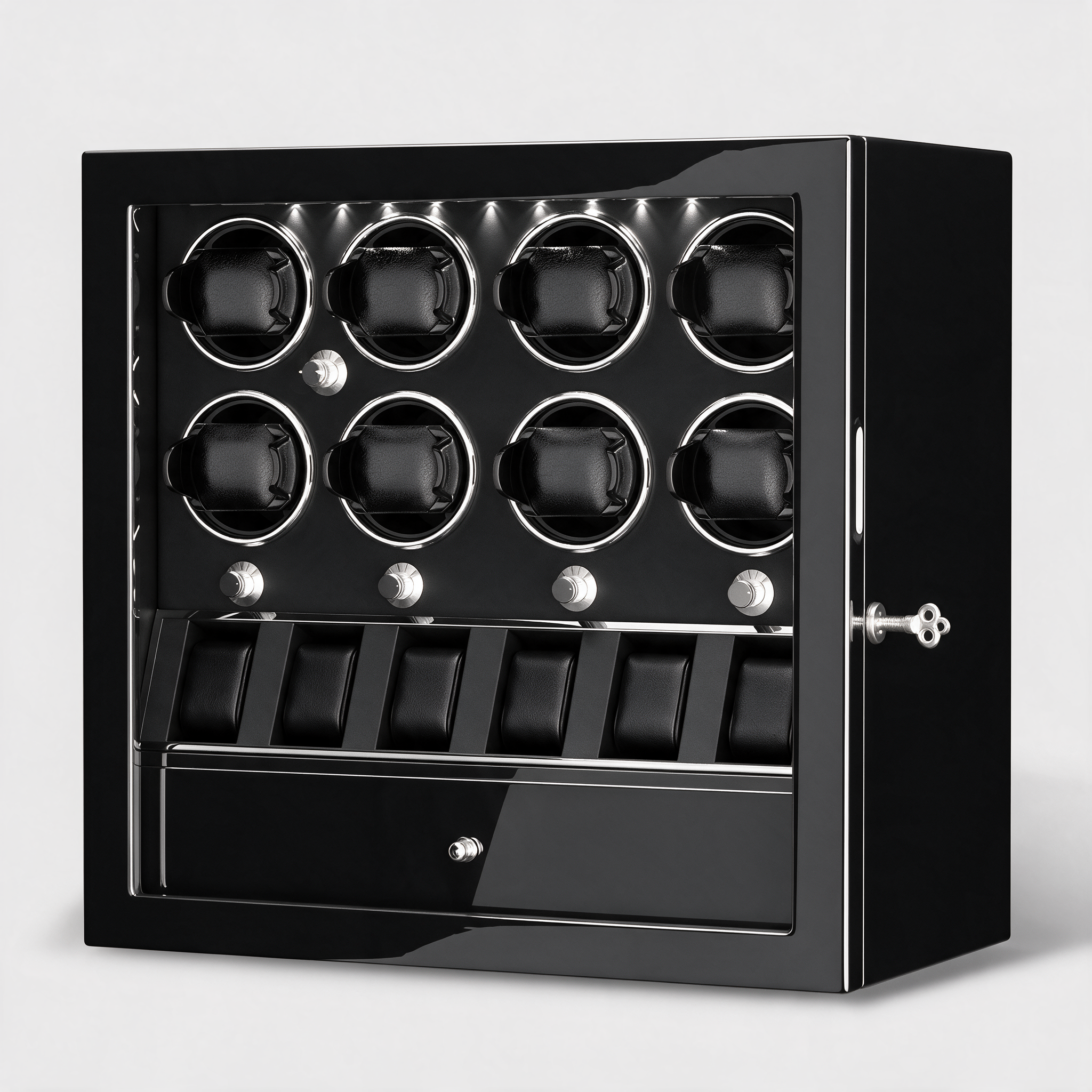 Mervane 8-winder watch cabinet - Black interior