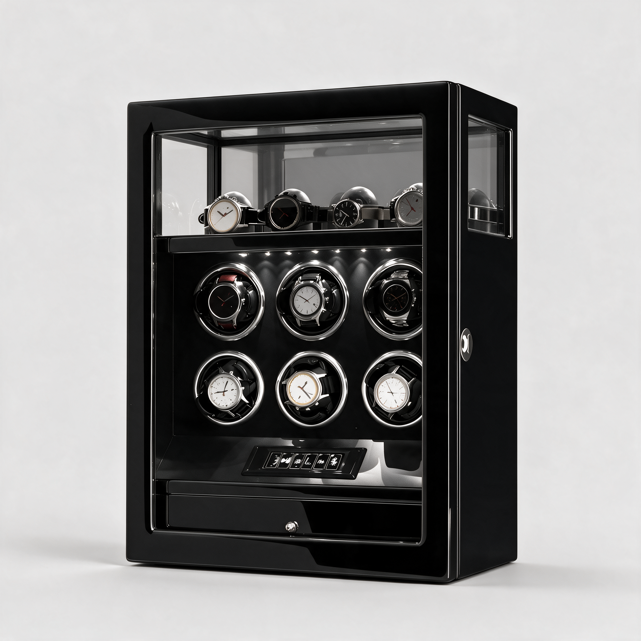 Thalorn fingerprint-lock watch winder - Black