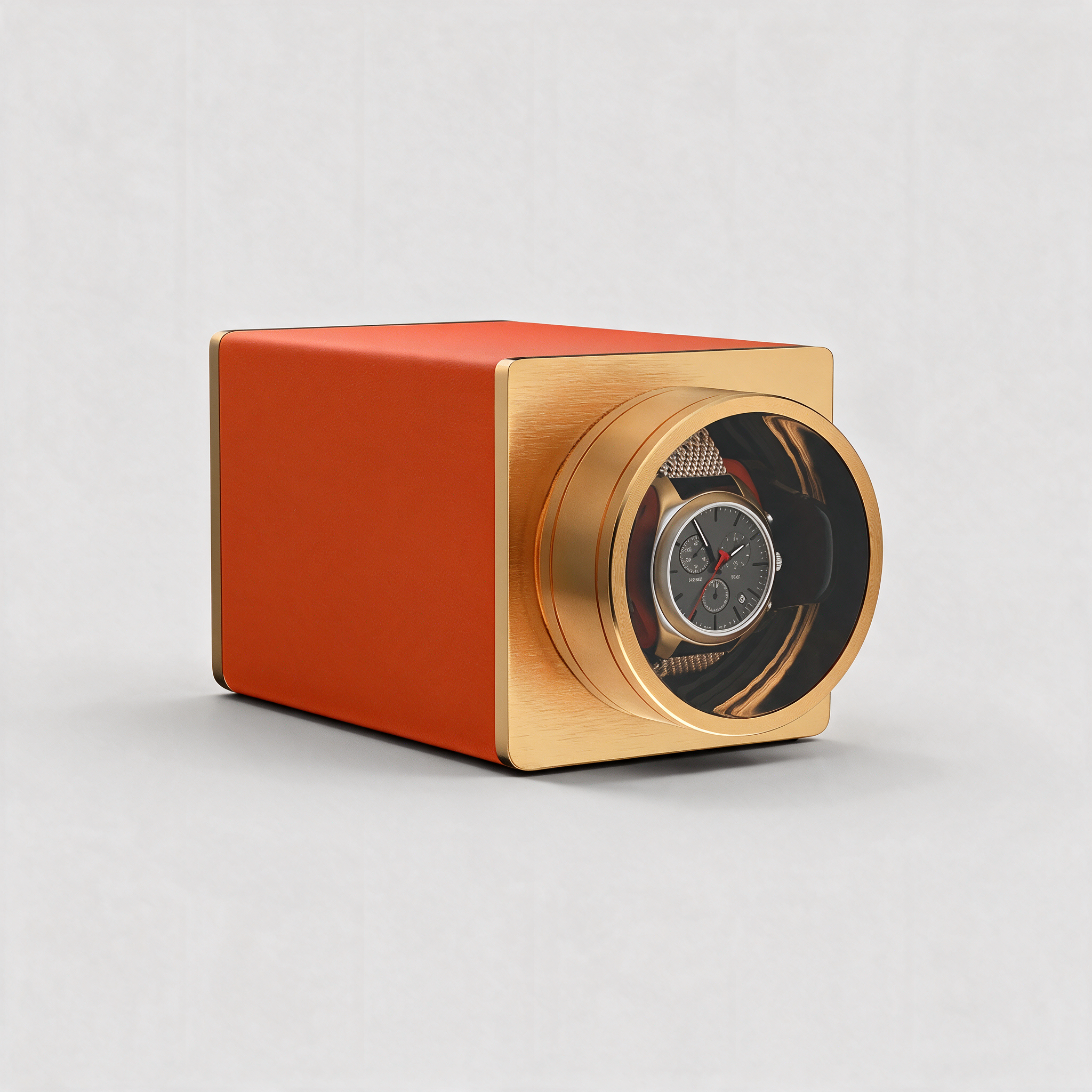 Aurelis single watch winder - Sunkist Orange